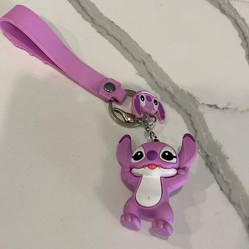 Stitch Purple Cartoon Character Keychain